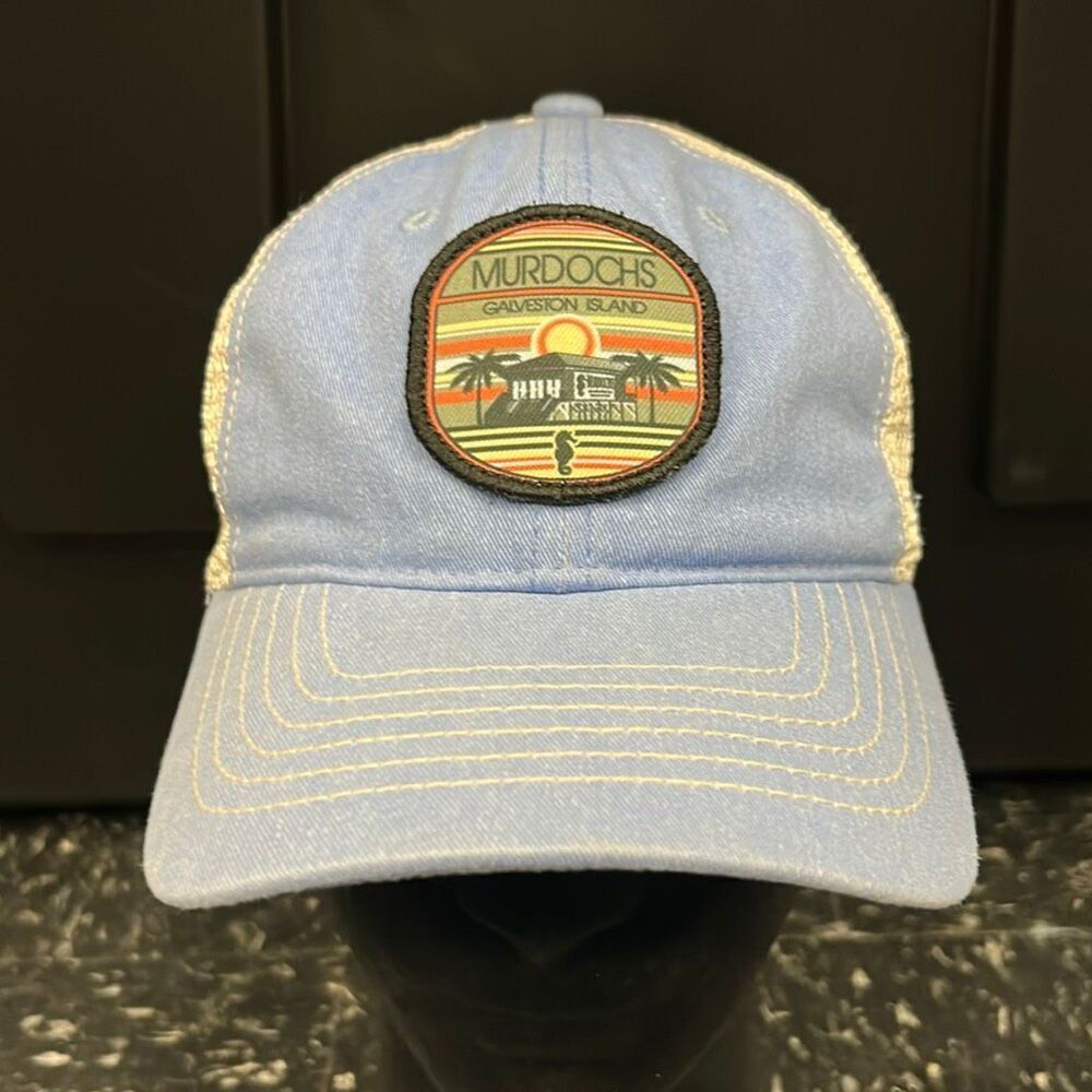 Zephyr Murdoch's Galveston Island Trucker Hat Cap Mesh Back Snapback TX Lt Blue
